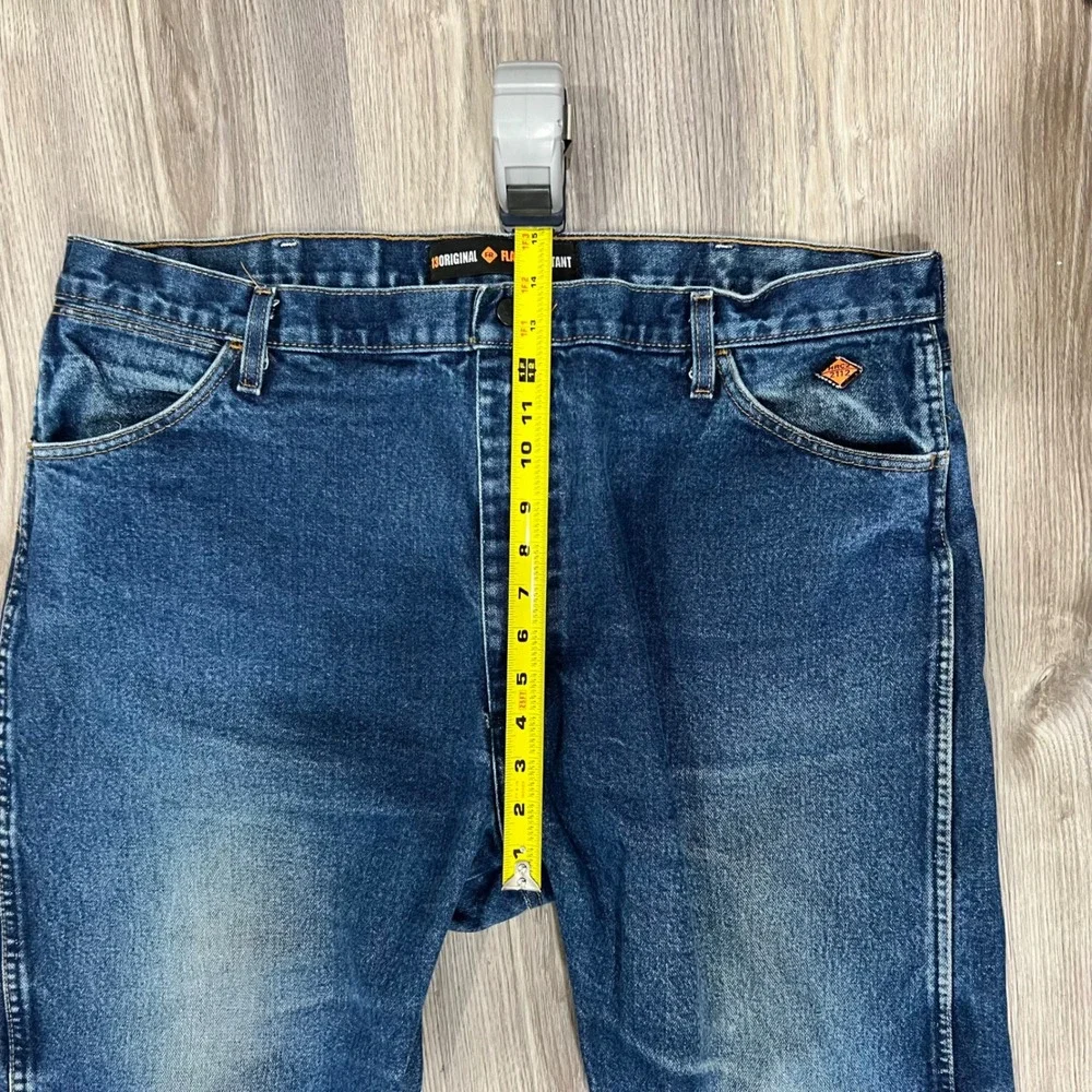 Wrangler FR Flame Resistant FR13M WZ Mens Blue Straight Leg Work Jeans 42x32